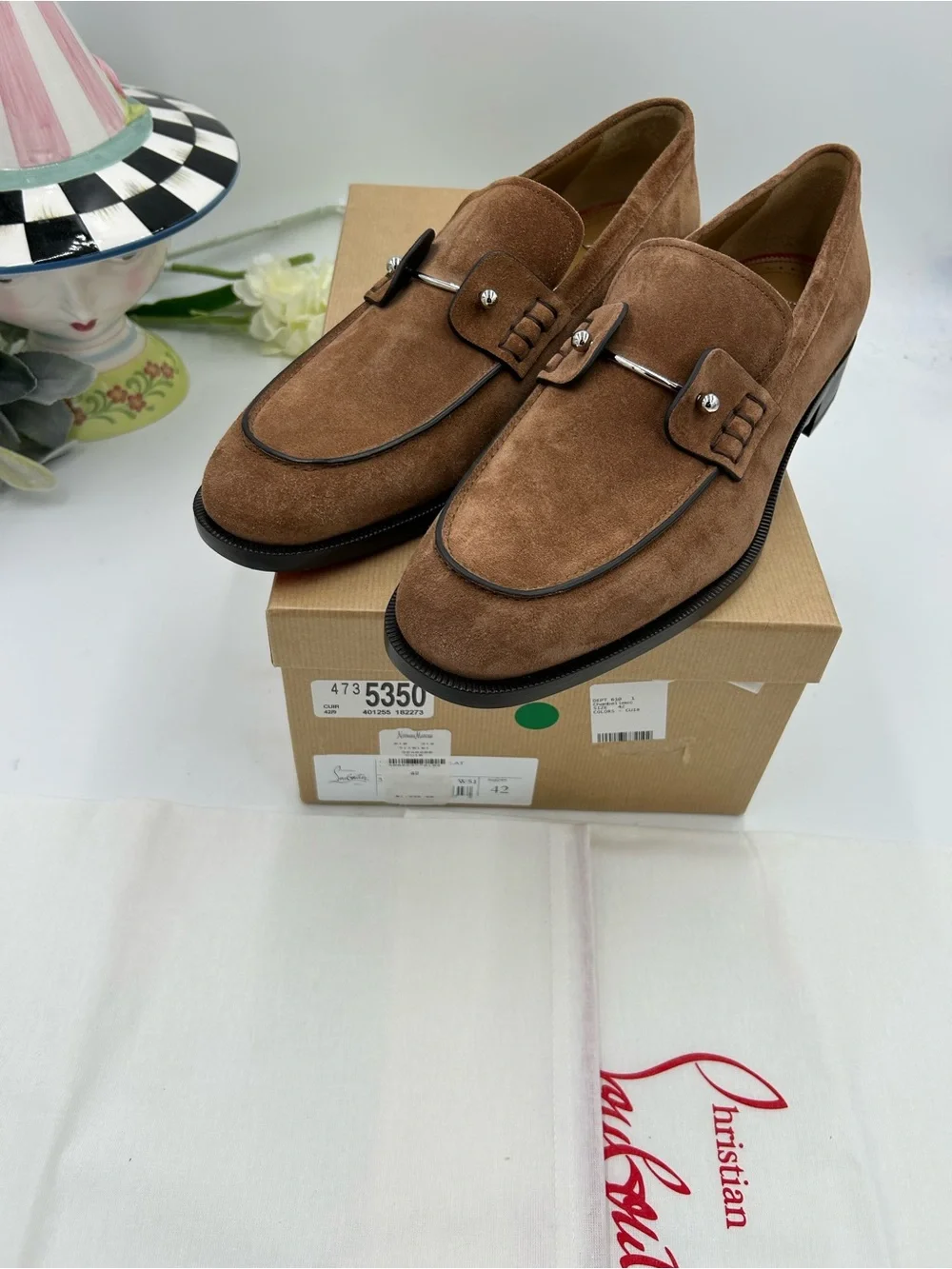 Men's Christian Louboutin CHAMBELIMOC loafers size 42 made in Italy